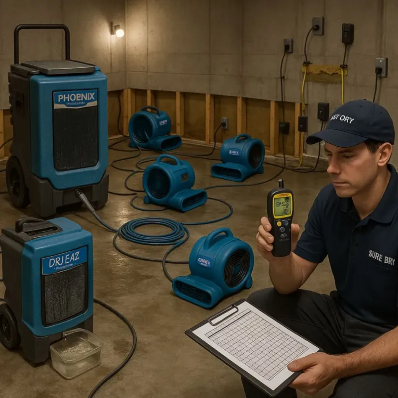Structural Drying and Dehumidification process in Harwich Center, MA